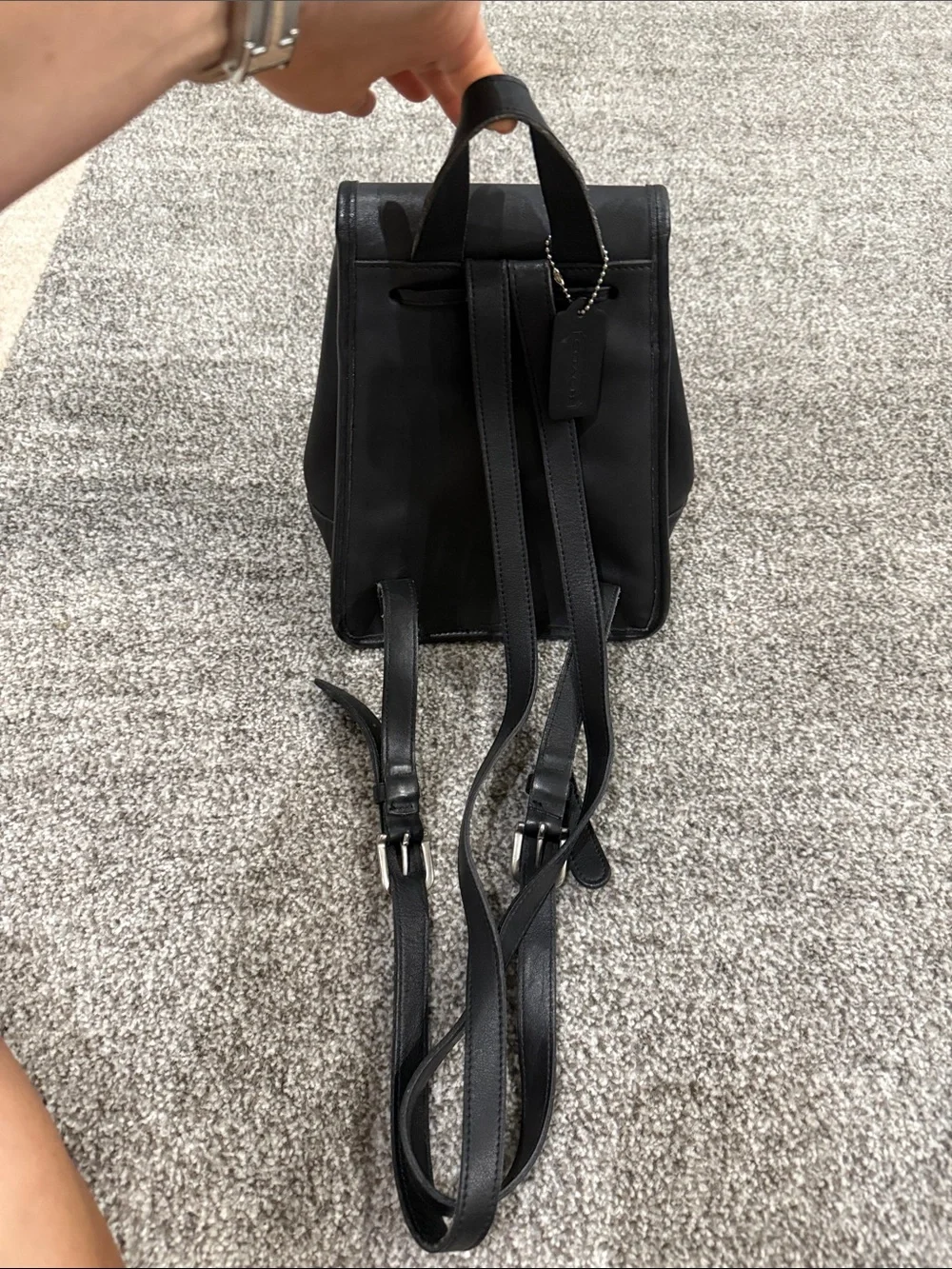 Coach Classic Black Leather Convertible Backpack